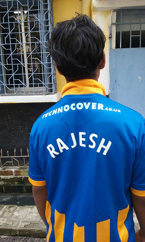 shuktara - 2017 October - Rajesh in Shrewsbury t-shirt with his name on the back