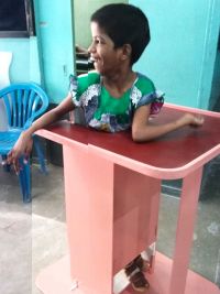 shuktara home for disabled girls - 2016 June - Guria in her standing frame