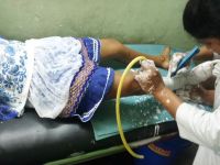 shuktara home for disabled girls - 2016 June - Prity being measured at Mobility India