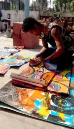 shuktara home for young adults with disability - Raja working on his art