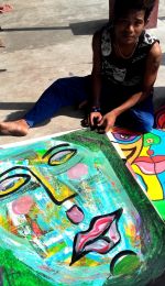 shuktara home for young adults with disability - green face painting