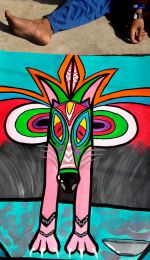 shuktara home for young adults with disability - one of Raja's colourful paintings