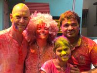 shuktara home for young people with disabilities - 2017 March Holi - David, Caroline, Pappu and Ipshita