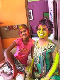 shuktara home for young people with disabilities - 2017 March Holi - Ipshita and Prity