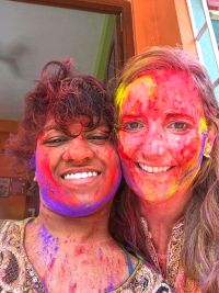 shuktara home for young people with disabilities - 2017 March Holi - Prity and Caroline