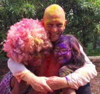 shuktara home for young people with disabilities - 2017 March Holi - Raja and his wife with David