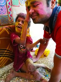 shuktara home for young people with disabilities - 2017 March Holi - Guria and Pappu