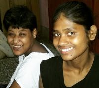 shuktara home for girls with disabilities - 2017 May - Muniya with Ipshita, both girls are smiling