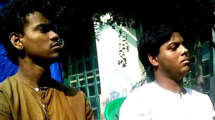 shuktara home for boys with disabilities - 2015 January - Raju and Sumon on the set of LION